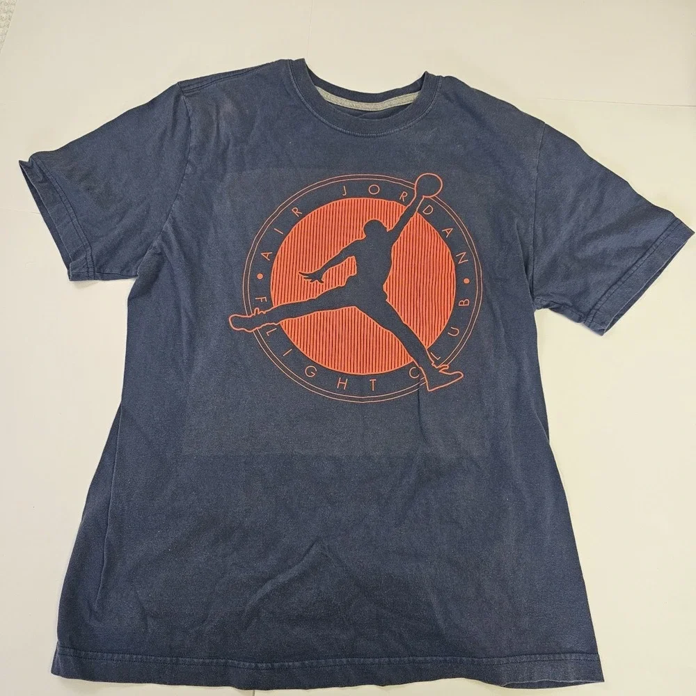 Michael Jordan Blue Jumpan Short Sleeve Tshirt Faded Size L (0005)